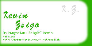 kevin zsigo business card